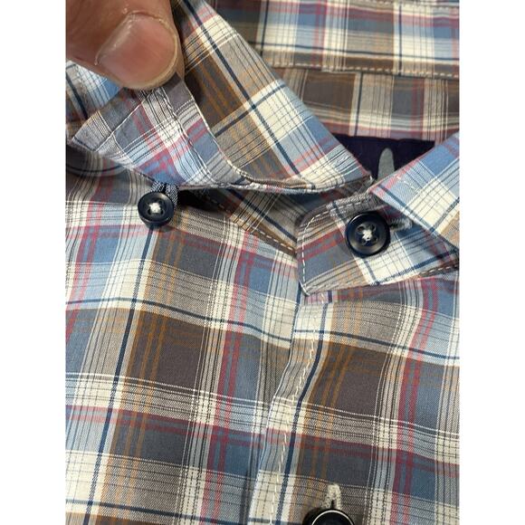 Johnnie-O Hangin' Out Men’s XL Button Up Shirt Long Sleeve Misc Plaid Cotton-EUC - Picture 9 of 13